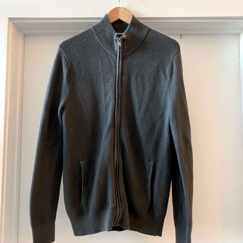 Banana Republic woven zip-up sweater